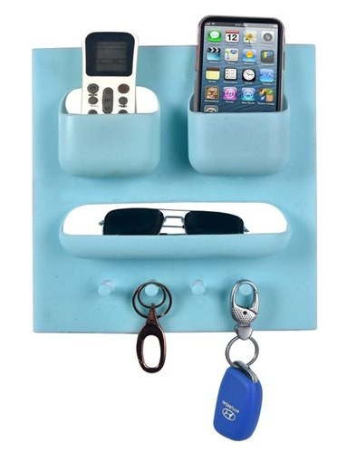 Plastic 4 in 1 Multi Purpose Wall Mount Storage Rack (Random Colors)