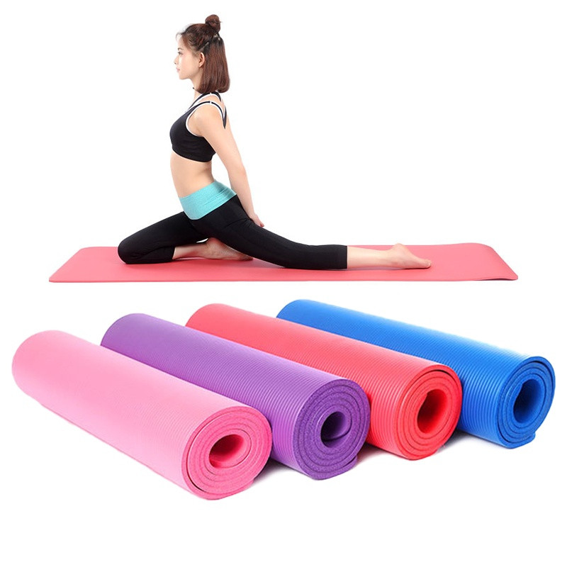 Non-Slip Thick Yoga Mat 10mm Single and Double Color Yoga Mat Environmental Protection Fitness Mat