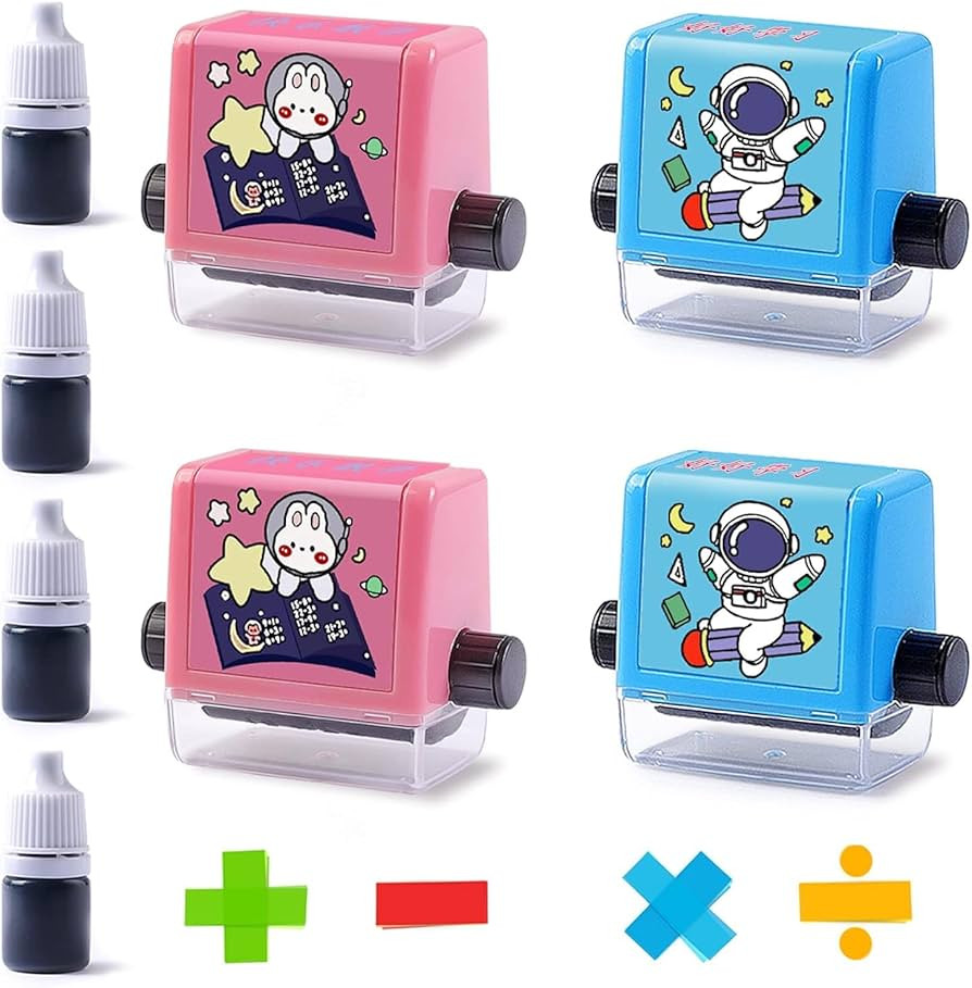 Sajha24 PVC Math Practice Roller Stamp Within 100 Teaching Questions Pack Of 2 (Addition And Subtraction)