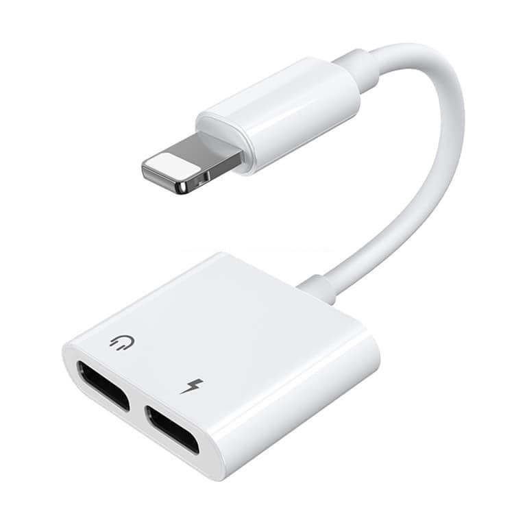 Mini USB Cable For Lightning to Dual FOR Lightning 2in1 Charging Audio Adapter Earphone Earphone Cable Converter For iPhone
